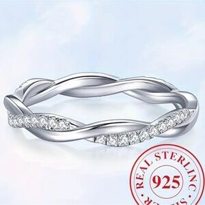 Gemstone Infinity Band Ring SS925